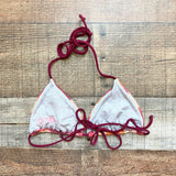 Free People Beach Wine Patterned Triangle Bikini Top- Size M (we have matching bottoms)