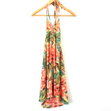 Show Me Your Mumu Pink & Teal Floral Print Lace Up Dress- Size S