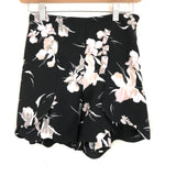Leith Black & White Floral Shorts- Size S