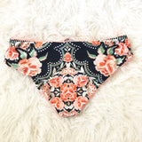 Becca Rose Pattern Lace Up Swimsuit Bottoms- Size M (BOTTOMS ONLY)