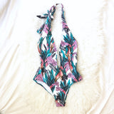MINKPINK White Floral Deep V One Piece- Size S