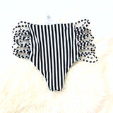 L*Space High Waisted Striped Swimsuit Bottoms with Lace Up Sides- Size S (BOTTOMS ONLY)
