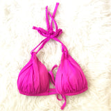 La Blanca Padded Triangle Swimsuit Top with Ruching- Size 4