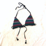 Isabella Rose Triangle Swimsuit Top with Removable Padding and Tassel Ties- Size S (TOP ONLY)