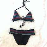 Isabella Rose Triangle Swimsuit Top with Removable Padding and Tassel Ties- Size S (TOP ONLY)