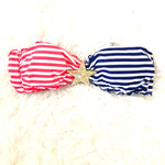 Victoria Secret Red, White, and Blue Striped with Star Pendant Bandeau Swimsuit Top- Size M