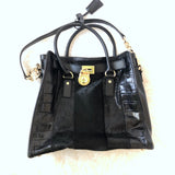 Michael Kors Black Hamilton Crocodile Skin Bag