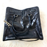 Michael Kors Black Hamilton Crocodile Skin Bag