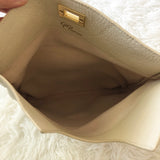 Gigi New York Fold Over Clutch in Cream (Like New)