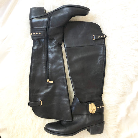 Vince Camuto Black Over the Knee Boots with Studs- Size 10