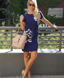 Vince Camuto Navy Floral Dress- Size 4