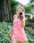 BB Dakota Pink Lace Overlay Shift Dress- Size S