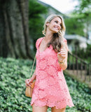 BB Dakota Pink Lace Overlay Shift Dress- Size S