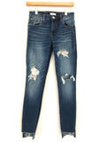 BP Distressed High Rise Skinny Jean With Velvet Patches - Size 25 (Inseam 26")