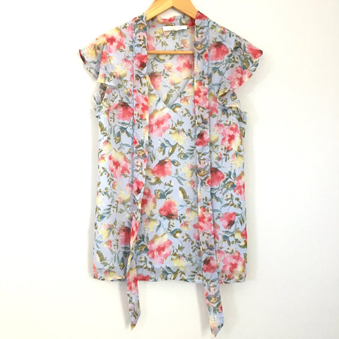 WAYF Floral Neck Tie Top- Size XS