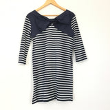 1901 Navy and White Striped Dress With Bow in Back- Size XS