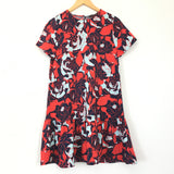 Halogen Red and Blue Flowered Dress - Size XS