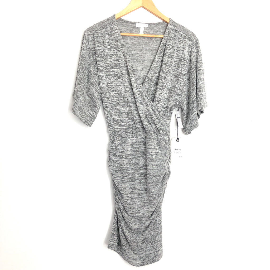 Leith Grey Heathered Bodycon Dress with Ruched Sides NWT- Size XS – The  Saved Collection
