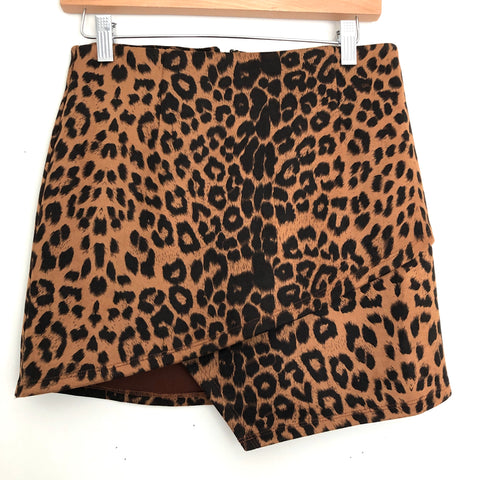 Vestique Leopard Print Faux Suede Skirt NWT- Size S