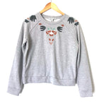 Rebecca Minkoff Grey Embroidered Sweatshirt NWT- Size XS