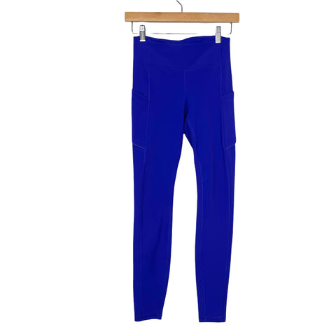 Lululemon Blue with Side Pockets Full Length Leggings- Size 4 ( Inseam 27.5")