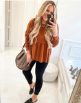 Vici Brown Long Sleeve Top NWT- Size M