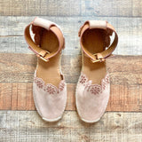 See By Chloe Leather Embroidered Detail Closed Toe Espadrilles- Size 40