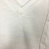 Madewell White V-Neck Front Pocket Top- Size L (see notes)