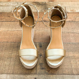 No Brand Gold Ankle Wrap Wedges- Size ~7 (see notes)
