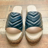 Boohoo Black Espadrille Slip On Sandals- Size 9/39 (LIKE NEW)
