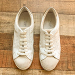 Steven New York White with Leather and Silver Sneakers- Size 8.5