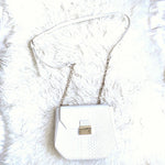 White House Black Market White Embossed Small Crossbody