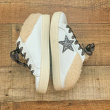 Steve Madden White/Sand Peters Slip Into Star Sneakers- Size 7