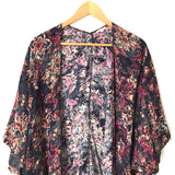 En Creme Navy Floral Print Kimono- Size S