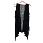 Pilyq Black Sheer Fringe Cover Up- Size XS/S