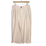 Club Monaco Blush Pleated Cropped Pants part hem undone- Size 12 (Inseam 21")