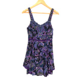 Free People Paisley Purples Dress with Sequins Straps- Size 0