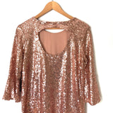 Gibson Rose Gold Bell Sleeve Sequin Top NWT- Size S