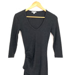 James Perse Dark Grey 3/4 Sleeve Fitted Dress- Size 0