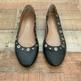 Aerosoles Martha Stewart Black Gold Stud Flats- Size 10