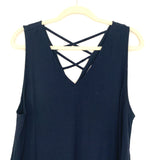 LOFT Navy & Red Tank Dress with Criss Cross Back- Size XLT