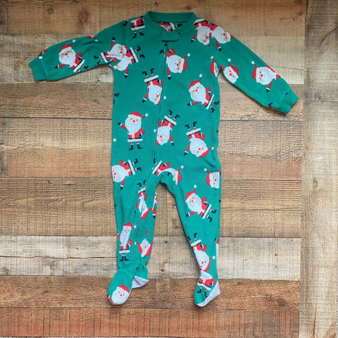 Just One You by Carter's Green Santa Footie Pajamas- Size 2T