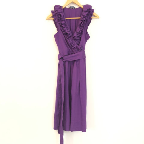 max and cleo dress purple Max and Cleo Purple Pinstripe Short Sleeve V-Neck Dress Womens Size 2 XS
