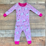 Moon and Back by Hanna Anderson Unicorn Two Piece Pajama Set- Size 18-24M