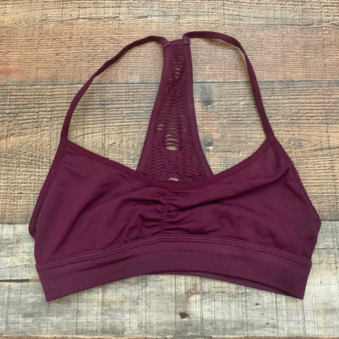 Pink by Victoria Secret Wine Mesh Back Sports Bra- Size XS