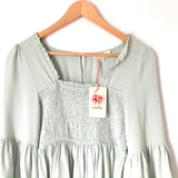 Entro Smocked Bodice Bell Sleeve Blouse NWT- Size S