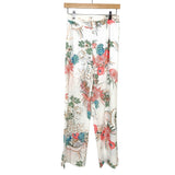 AGQT White/Pink/Green/Orange Floral Top with Slit Bottoms Set NWT- Size M