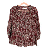 Annie Griffin Leopard Silk Button Up Top- Size L