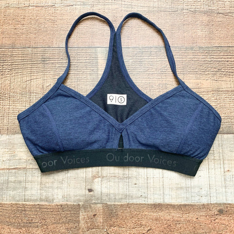 Outdoor Voices Heathered Blue Padded Sports Bra- Size S (we have matching leggings)