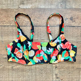 Fig Leaves Black Fruit Print Underwire Bikini Top- Size 38D (we have matching bottoms)